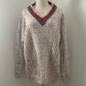 Reborn J Oversized Ivory Confetti V-Neck Sweater